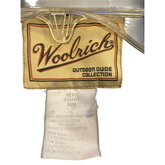 Woolrich Camo Hunting Jacket M Outdoor Guide Collection Full Zip Quilted Vintage - Picture 8 of 8